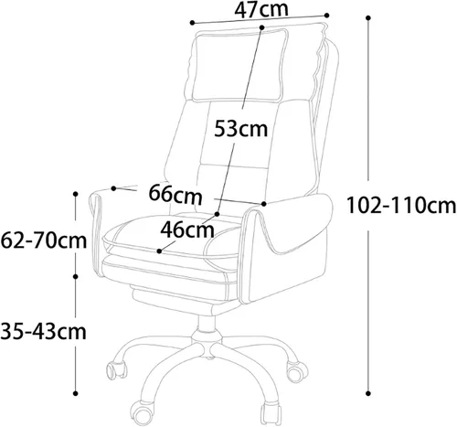 Vista 2 de Ergonomic Big & Tall Pu Leather Office Chair, High Back Wide Desk Chair with Wheels & Retractable Footrest, Comfortable Executive Computer Chair
