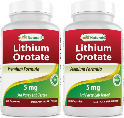 Vista 4 de Best Naturals Orotato de litio 5 mg 180 cápsulas - Sin OMG - Sin gluten