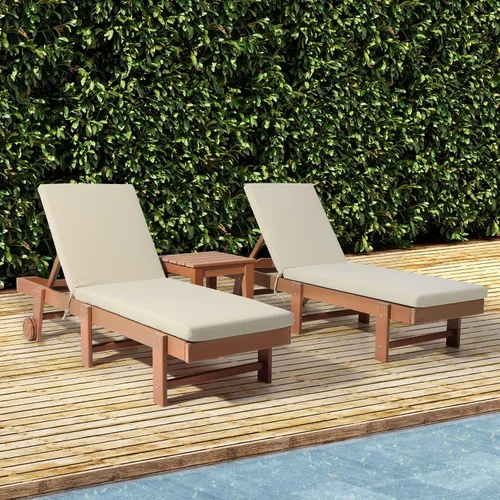 Vista 2 de WestinTrends Solace - Juego de 2 cojines para tumbonas para exteriores, 70 x 21.5 pulgadas, beige
