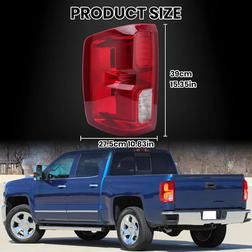 Vista 7 de Conjunto de luz trasera LED compatible con Chevy Silverado 1500 2016 2017 2018 lámpara de freno trasera trasera 84288718 lado izquierdo