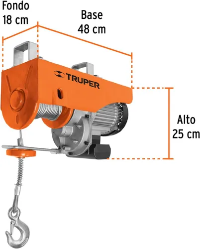 Vista 3 de TRUPER Polipasto eléctrico de 1 tonelada POLE-1000