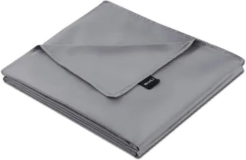 Vista 9 de ZonLi Funda de manta refrescante con peso, certificado Oeko-tex, 100% fibra de bambú natural pura, (gris, 48 x 72 pulgadas), funda de edredón