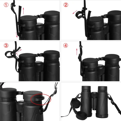 Vista 5 de Eyeskey TROSCAS Correas ópticas de neopreno súper cómodas Conectores de bucle Hebilla de reparación de campo Ligero Correas de cuello