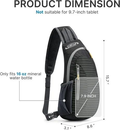 Vista 4 de G4Free - Bolso bandolera para hombres y mujeres, mochila pequeña para el pecho y el hombro, ligera, para viajes, actividades al aire libre y Negro