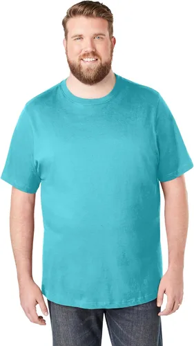 Vista 24 de KingSize Big & Tall - Camiseta ligera, sin encogimiento, con cuello redondo para hombre Gris Caliente Carbón