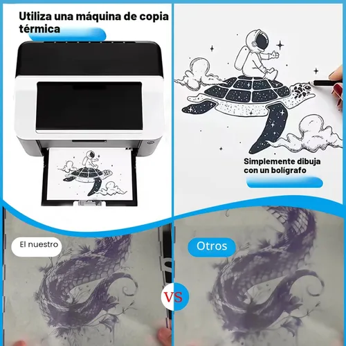Vista 5 de Emalla Papel de transferencia de tatuajes 100 hojas de papel de plantilla