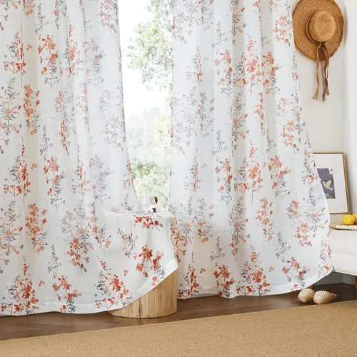 Vista 35 de KGORGE Cortinas opacas para sala de estar, aislamiento térmico, cortinas insonorizadas y cortinas estilo rústico estilo bohemio para cocina