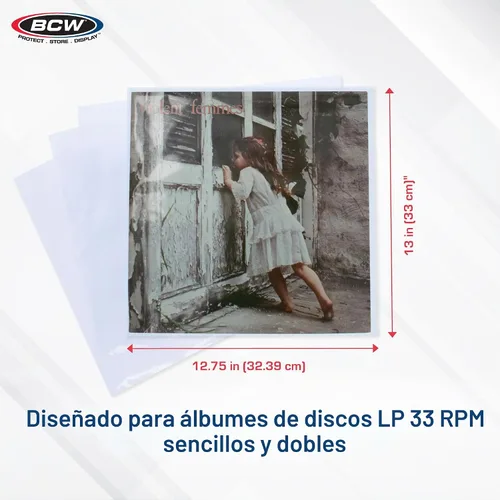 Vista 3 de BCW Fundas para discos de vinilo de 12 pulgadas, polipropileno de 2 mil