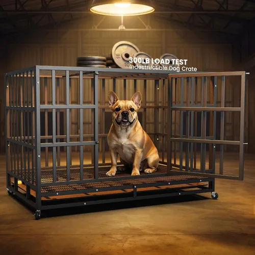 Vista 4 de Hiwokk Jaula para perros resistente de 38 pulgadas, perrera indestructible
