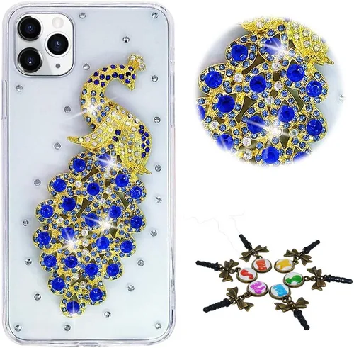 Vista 14 de Sparkle - Funda para teléfono compatible con Samsung Galaxy Z Flip 2 5G, elegante, hecha a mano en 3D, con diseño de diamantes de imitación