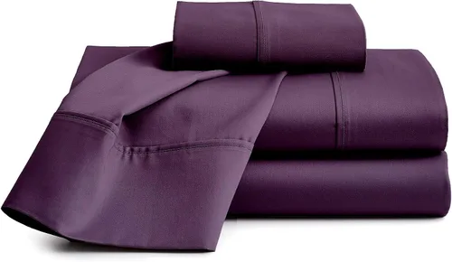 Vista 12 de Sábanas de cama 100% algodón orgánico de bolsillo extra profundo, tamaño individual, color burdeos, sábanas orgánicas de 1000 hilos, sábanas