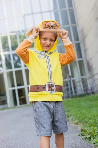 Vista 2 de Paw Patrol Rubble Chase Skye Sudadera Pullover con Capucha de Forro Polar con Cremallera de Niño Pequeño a Niño