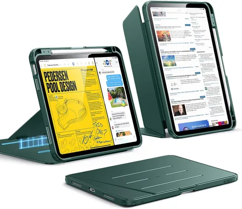 Vista 16 de ESR - Funda para iPad Air de 11 pulgadas M3/M2 (2025/2024), iPad Air de 5ª/4ª generación (2022/2020), funda con soporte vertical, múltiples ángulos