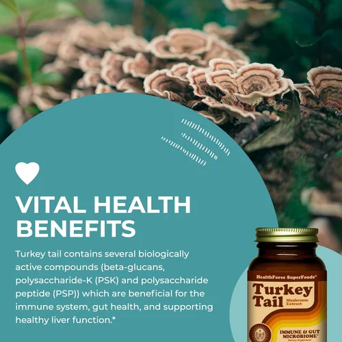 Vista 5 de HEALTHFORCE SUPERFOODS Cola de pavo - Cápsulas - 90 Cápsulas Veganas