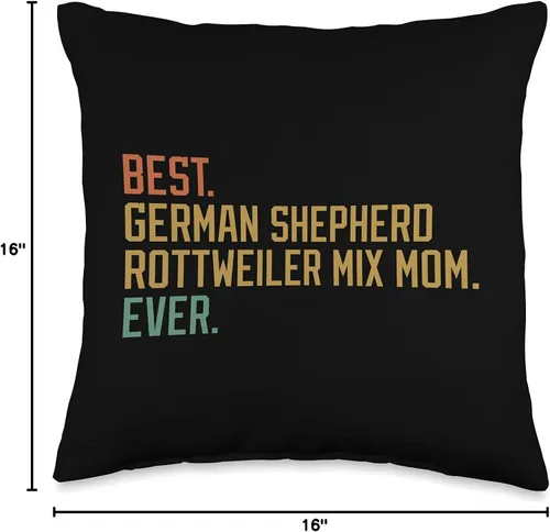 Vista 4 de Canine Laundry Best German Shepherd Rottweiler Mix Mom Ever Dog Breed - Almohada para cachorros, 16 x 16 pulgadas, multicolor