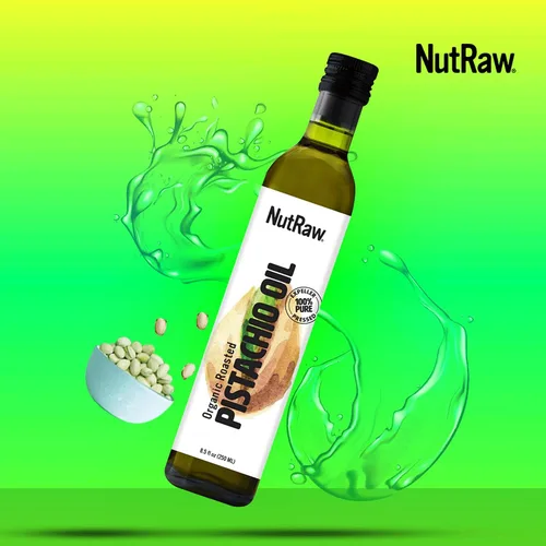 Vista 5 de Nutrawbar, Aceite de pistacho orgánico prensado en frío. Hecho de pistachos de California, aceite de pistacho orgánico prensado en frío de primera