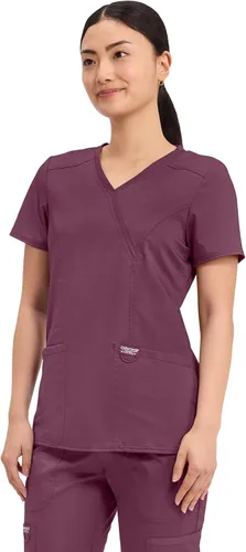 Vista 2 de Cherokee WW Revolution - Camisa de enfermería con 2 bolsillos para mujer Vino