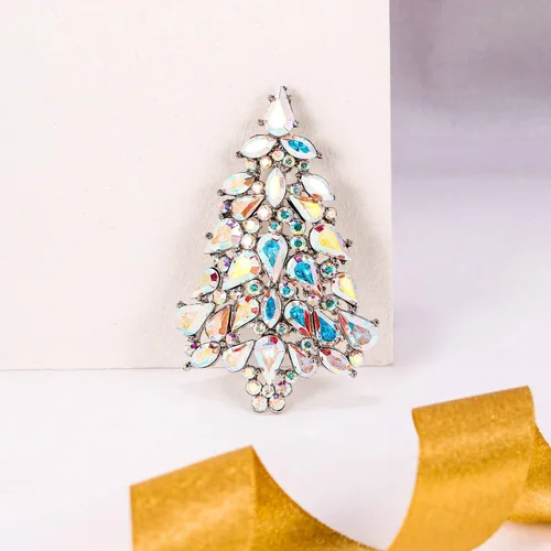 Vista 3 de EVER FAITH Broche de lágrima de cristal austriaco para fiesta de mujer, Cristal