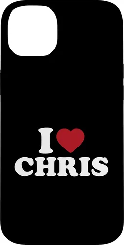 Vista 15 de Funda con corazón rojo para iPhone 16 I Love Chris, I Heart Chris