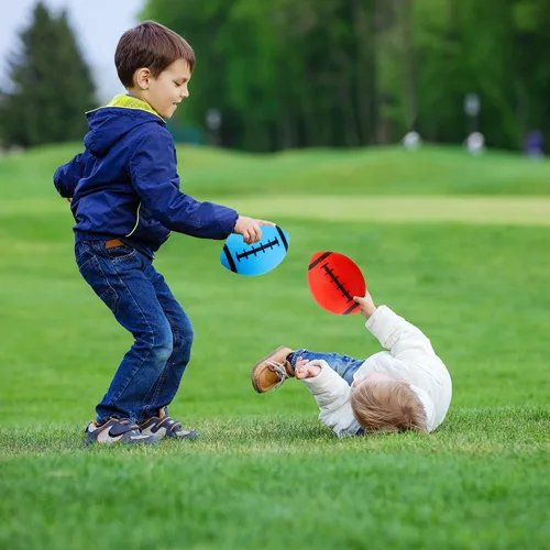 Vista 5 de Paquete de 12 mini fútbol inflable de 6.3 pulgadas, deportes, rugby, fútbol, piscina, playa, juguetes con bomba para juegos deportivos en interiores