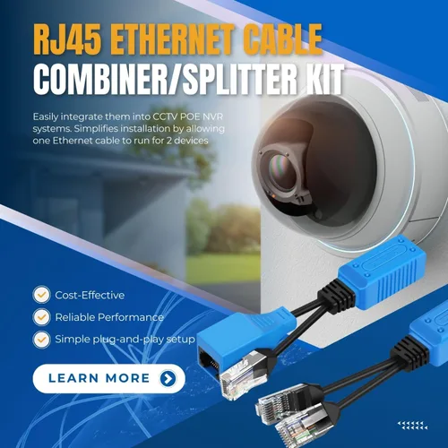 Vista 2 de Adaptador del combinador del divisor Ethernet del PoE de TNP, par 2 a 1