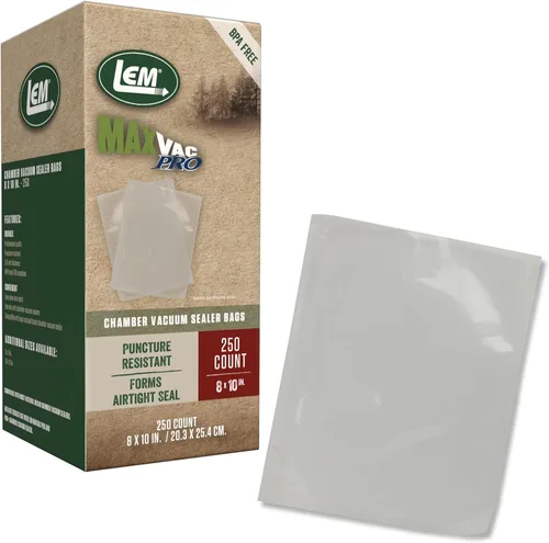 Vista 9 de LEM Productos MaxVac Pro Bolsas selladoras al vacío de cámara, 6" x 9", 250