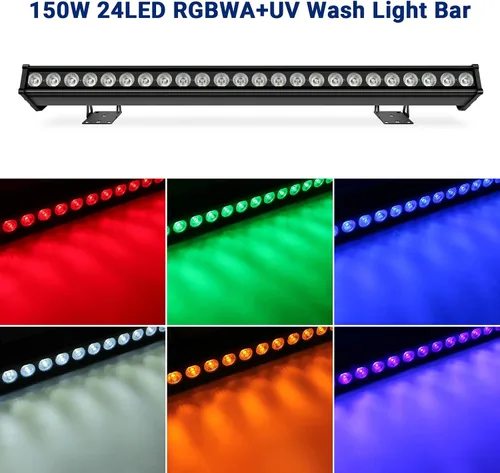 Vista 3 de Barra de luz de lavado LED: IP65 impermeable 150W 24LED RGBWA+UV