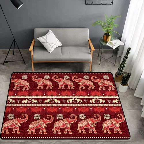 Vista 13 de Alfombra de esponja lavable para niños y niñas, dormitorio, sala de estar, elefante africano, exótico, selva, animales salvajes, antideslizante