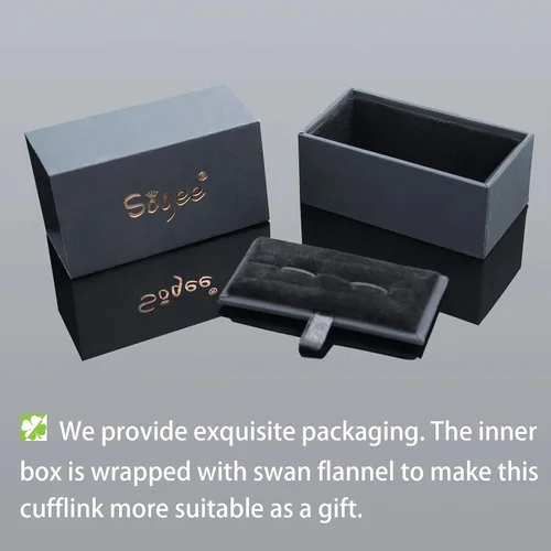 Vista 7 de Sogee Gemelos chapados en oro de 18 quilates de cristal negro para hombre, cuadrados, elegantes, gemelos para negocios, bodas, fiestas, regalo único