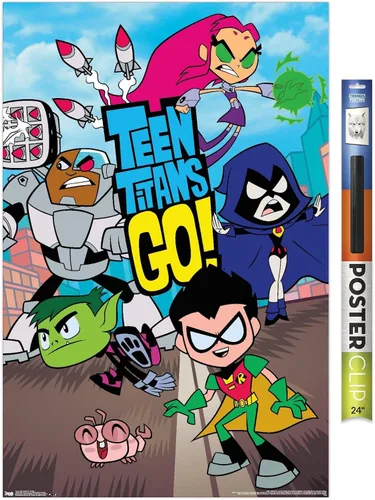Vista 16 de Trends International DC Comics Teen Titans Go! - Póster de pared grupal, 22.4 pulgadas de largo x 14.7 pulgadas, versión enmarcada en madera