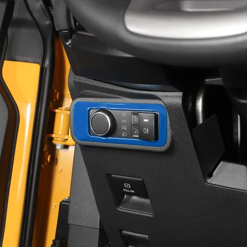 Vista 6 de RAZPOY Cubierta de botón del interruptor de faros para accesorios Ford Bronco 2021-2025 Azul