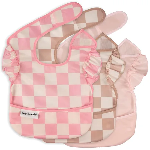Vista 16 de Tiny Twinkle Baberos Antiderrame para Comer para Bebé Baberos Impermeables y Limpiables para Niños Pequeños con Bolsillo de Recolección Baberos
