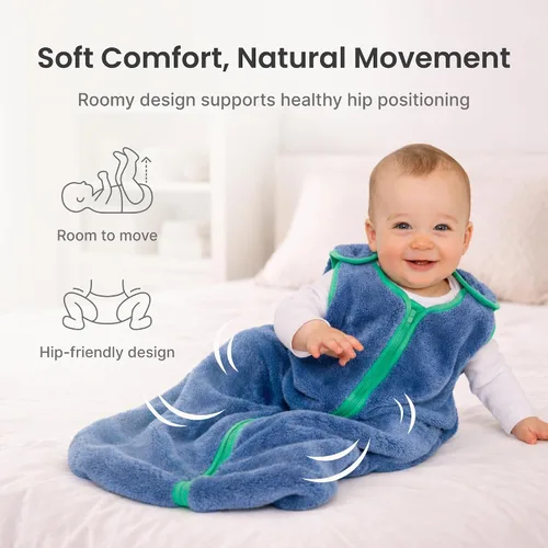 Vista 6 de baby deedee Sleep Nest Teddy Saco de Dormir para Bebé, Gris Bubble Gum, Pequeño (0-6 Mes) (168)