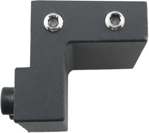 Vista 4 de CHENJIN Tope de rodillo de riel plano – Tope de puerta de granero de aleación de aluminio para puerta corredera – Negro, 1 juego, viene con llave