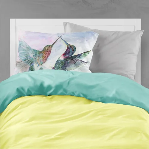 Vista 2 de Caroline's Treasures 8968PILLOWCASE - Funda de almohada de tela de combate de colibríes, ligera, súper suave, fácil de cuidar, decorativa, funda