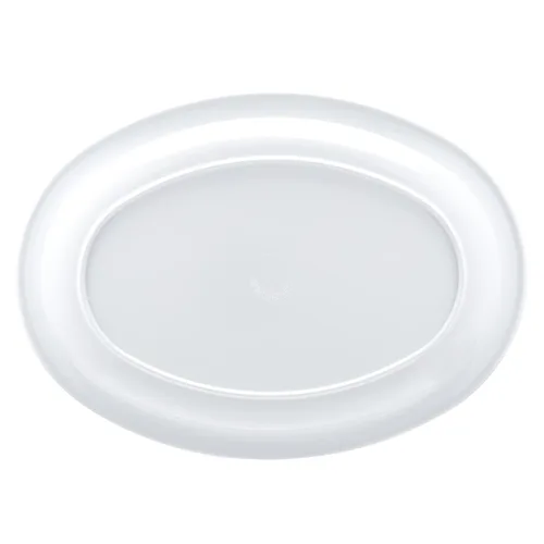 Vista 4 de Amazon Basics Melamina (plástico), plato ovalado de borde estrecho, juego de 6 piezas, 13 x 9.75 pulgadas, blanco