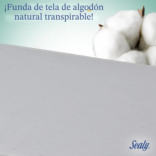 Vista 10 de Colchón de cuna Sealy Baby Flex Cool de 2 etapas transpirable con ajuste para cama de niño, funda de algodón transpirable y resistente al agua, 204