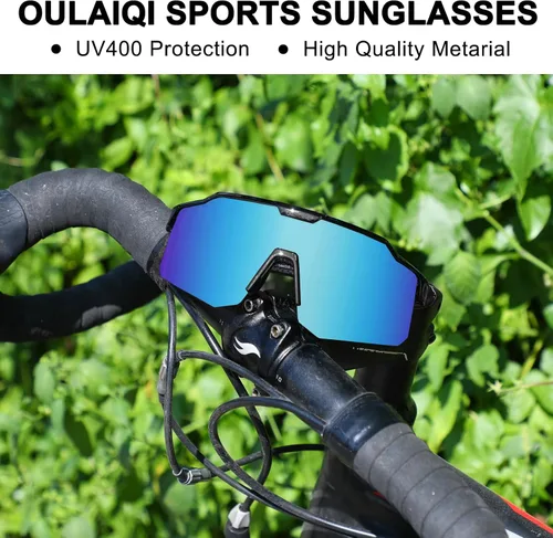 Vista 5 de OULAIQI Gafas de sol de ciclismo para hombres y mujeres, lentes de sol de béisbol juveniles, diseño ligero, protección UV400, gafas deportivas