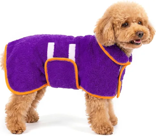 Vista 52 de Bienbee Albornoz para perro, súper absorbente para perros pequeños a Negro