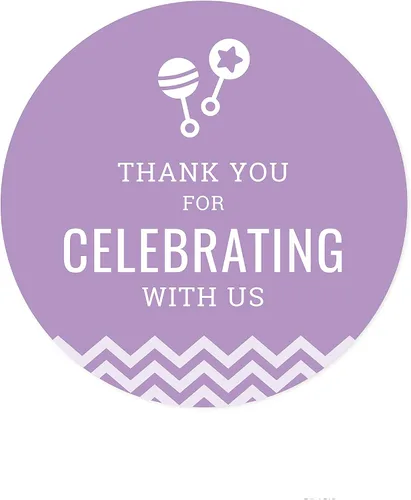 Vista 2 de Andaz Press Lavender Chevron Girl Baby Shower Colección, juegos, actividades, decoraciones, tarjetas de consejos para la futura mamá, paquete de 20
