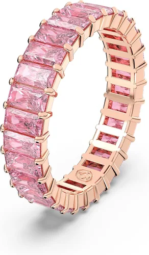 Vista 2 de SWAROVSKI Matrix ring, Baguette cut, Pink, Rose gold-tone Finish