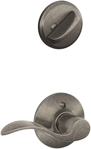 Vista 4 de Schlage F59 ACC 716 RH Accent - Palanca interior derecha con cerrojo, bronce envejecido (solo mitad interior)