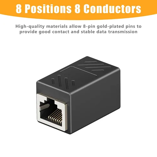Vista 5 de Uvital Adaptador RJ11 a RJ45, 1 paquete RJ45 hembra a RJ11 macho para teléfono fijo, adaptador de conector de teléfono negro a Ethernet con cable