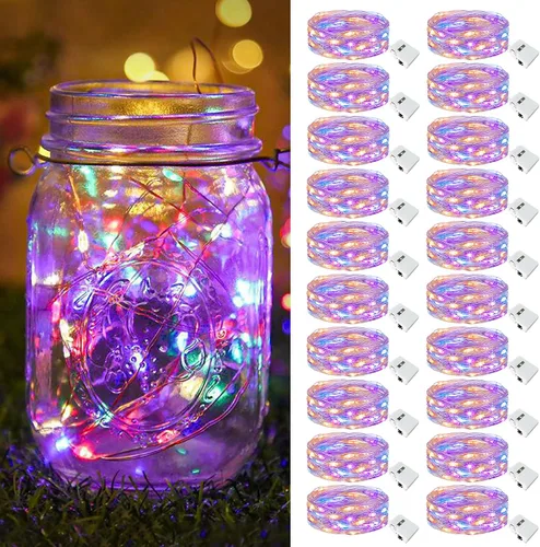 Vista 25 de btfarm - Paquete de 6 luces de hadas con pilas, luces parpadeantes con 3 modos