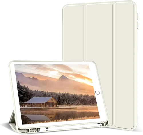 Vista 9 de Aoub Funda para iPad de 9ª/8ª/7ª generación de 10.2 pulgadas, apagado automático/activación delgada, ligera, triple soporte, funda trasera de TPU