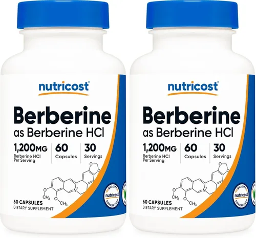 Vista 10 de Nutricost Berberina HCl 1200 mg, 60 cápsulas vegetarianas, sin gluten y sin OMG