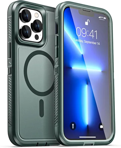 Vista 23 de AICase Funda para iPhone 13 Pro Max [compatible con Magsafe], protección magnética resistente contra caídas, cuerpo completo, a prueba de golpes, a