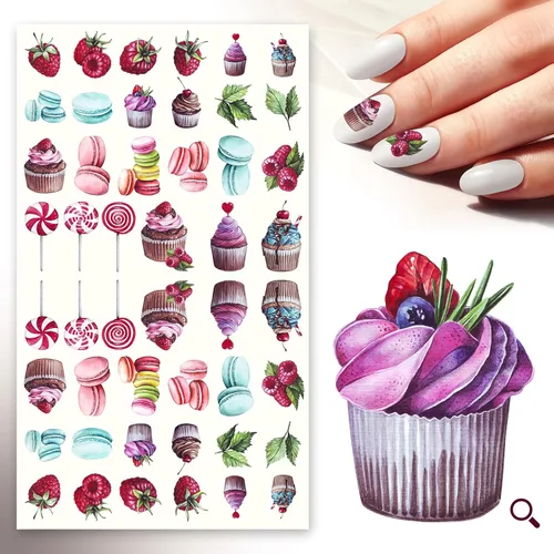 Vista 7 de Calcomanías de uñas (5 hojas) FLONZNAIL Sweet Night Coctail Dinner Decoración de uñas