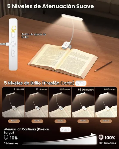 Vista 3 de Glocusent 26 luces LED de lectura para libros en la cama, regalos ideales