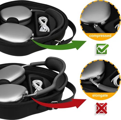 Vista 4 de Elonbo Funda inteligente para auriculares inalámbricos Apple AirPods Max sobre la oreja (compatible con el modo de suspensión), funda rígida